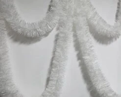 CareCheer 25 Feet Christmas Tree Tinsel Garland Metallic Twist Garland Sparkly Foil Streamer For Mardi Gras Parade Floats Christmas New Year Wedding Birthday, 4" X 25' (White) -National Tree Company Sale Shop 41Acvp6GnKL