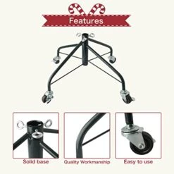 EZYDECOR Metal Christmas Tree Stand For Artificial Tree 17.7" Folding Stand With Rolling Wheels (Green) -National Tree Company Sale Shop 41B3JJyWdwL