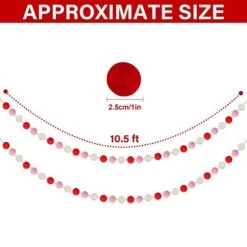 60 Balls Valentine's Day Felt Ball Garlands - Valentines Decorations - Valentines Red Pink White Pom Pom Garlands For Home Tree- Valentine's Day Indoor Outdoor Home Office Hanging Decor - 25mm -National Tree Company Sale Shop 41BkCb0HJIL