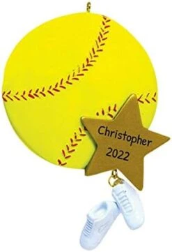 Personalized Softball Christmas Ornaments 2022 - Personalized Softball Gifts, Softball Ornament 2022, Sports Ornaments, Softball Keepsake - Softball Star - Free Customization -National Tree Company Sale Shop 41CIH8Y394L. AC