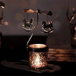 Rotary Candle Holder Christmas Spinning Candle Holders Metal Small Gift Gorgeous Home Decor For Birthday Wedding Party (Horse) -National Tree Company Sale Shop 41CRq0XRa3L. AC
