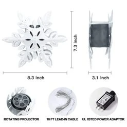 YEAHOME Snowflake Christmas Tree Topper, 3D Lighted Christmas Tree Topper Snow-White Christmas Treetop With Snowflake Projector Lights For Christmas Tree Decorations 12 YEAHOME Snowflake Christmas Tree Topper, 3D Lighted Christmas Tree Topper Snow-White Christmas Treetop With Snowflake Projector Lights For Christmas Tree Decorations -National Tree Company Sale Shop 41D0OTSZSdL