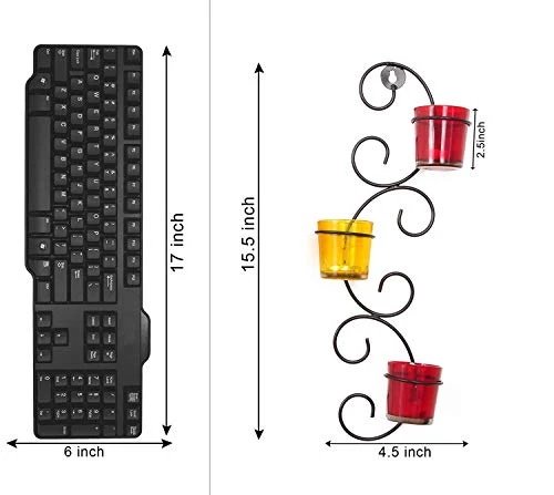 TIED RIBBONS Decorative Wall Hanging Tealight Candle Holder Metal Wall Sconce With Glass Cups And Tealight Candles For Christmas Home Decoration (Set Of 2) 8 TIED RIBBONS Decorative Wall Hanging Tealight Candle Holder Metal Wall Sconce With Glass Cups And Tealight Candles For Christmas Home Decoration (Set Of 2) - Image 6