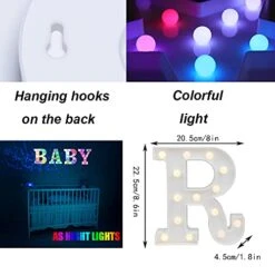 Light Up Colorful LED Marquee Letter Lights, 18 Colors Changing Alphabet Letters Sign With Remote Timer For Night Light Girls Bedroom Wedding Birthday Party Lamp Christmas Home Bar Decor- Colorful R -National Tree Company Sale Shop 41DiKeu07bL