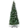 Goplus 6ft Artificial Pencil Christmas Tree, Snow Flocked Unlit Slim Xmas Tree With 29 Pine Cones, 630 PVC Branch Tips, Metal Stand, For Indoor Holiday Home Office Décor -National Tree Company Sale Shop 41DiqIrZz0L