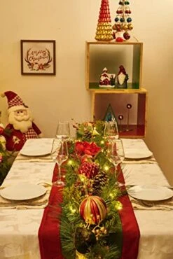 Valery Madelyn Pre-Lit 9 Feet Luxury Red Gold Christmas Garland With 40 LED Warm Lights And Ball Ornaments Poinsettia For Front Door Window Fireplace Mantle Xmas Decor, Battery Operated 8 Valery Madelyn Pre-Lit 9 Feet Luxury Red Gold Christmas Garland With 40 LED Warm Lights And Ball Ornaments Poinsettia For Front Door Window Fireplace Mantle Xmas Decor, Battery Operated -National Tree Company Sale Shop 41DxA3o6xDL