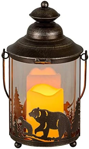 Deer LED Lantern Lights Decorative - Metal Round Holder & Hanging Lantern For Indoor Outdoor By Pine Ridge | 3AAA Battery Operated | Flameless | Halloween And Christmas 3 Deer LED Lantern Lights Decorative - Metal Round Holder & Hanging Lantern For Indoor Outdoor By Pine Ridge | 3AAA Battery Operated | Flameless | Halloween And Christmas