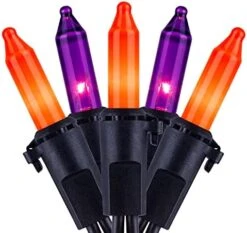 YULETIME Orange String Lights With Black Wire, 66 Feet 200 Count UL Certified Christmas Light, Pack Of 2 Sets 33 Ft 100 Amber Mini Light Set For Halloween Thanksgiving Holidays (Orange) -National Tree Company Sale Shop 41Fu0KYAVXS. AC