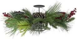 Northlight 32" Iced Mixed Pine Berries And Pine Cones Christmas Pillar Candle Holder -National Tree Company Sale Shop 41GYRMkgDjL. AC