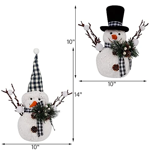 Winemana Christmas Table Decorations, Set Of 2 Snowman With Pine Cone Twigs, Winter Tabletop Decor For Indoor Home Kitchen Fireplace Office Room Xmas Gifts Holiday Party 4 Winemana Christmas Table Decorations, Set Of 2 Snowman With Pine Cone Twigs, Winter Tabletop Decor For Indoor Home Kitchen Fireplace Office Room Xmas Gifts Holiday Party - Image 2
