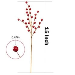 DR.DUDU 12 Pack Christmas Artificial Berry Twigs For Christmas Tree Decoration, 16.5" Christmas Red Berry Stems For Crafts Wreath Garland Christmas Ornaments Decor 9 DR.DUDU 12 Pack Christmas Artificial Berry Twigs For Christmas Tree Decoration, 16.5" Christmas Red Berry Stems For Crafts Wreath Garland Christmas Ornaments Decor -National Tree Company Sale Shop 41HVWSF2W3L