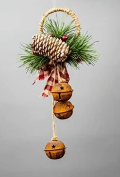 SHATCHI 27cm Hanging Decorations Rustic Bells With Ribbon, Berries And Pinecones Christmas Home Wall Door Jingle Xmas Holiday DIY Decorations, Rustic Red (SHATCHI) -National Tree Company Sale Shop 41Hstg97BsL. AC