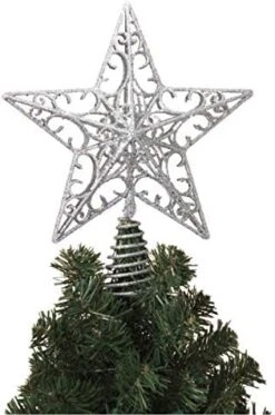 Gerson Glistening Christmas Star Holiday Tree Topper (Silver) -National Tree Company Sale Shop 41HuSETxLiL. AC
