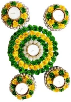 GENERIC India Gift HUB Handmade Tea Ligth Rangoli Set | Multi Design Festive Diyas| Tea Light Holders Housewarming Favors Outliner Decoration | Floral Mats Tea Party Floor Diwali Christmas Decor -National Tree Company Sale Shop 41ICVmyDJmL. AC