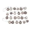 Creative Co-Op Distressed White & Grey Embossed Mercury Glass Ornament Fabric String Garland, Taupe And Cream