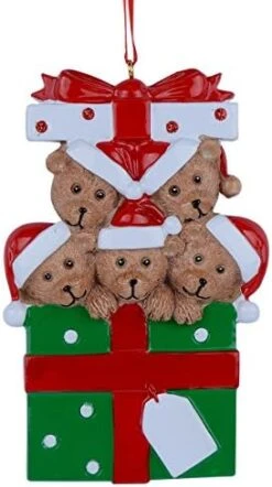 Family Of 7 Bear Christmas Ornament - Personalized Bear Family Ornament 2022 - Unique Box Christmas Ornaments - Gifts For Kids, Grandkids, Grandma, Grandpa - Free Customization -National Tree Company Sale Shop 41JEvfnLH L. AC