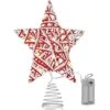 Ornativity Christmas Rattan Tree Topper – Red And White Xmas Rustic Star LED Light Up Tree Topper Ornament Decoration -National Tree Company Sale Shop 41Jg5JgE0UL