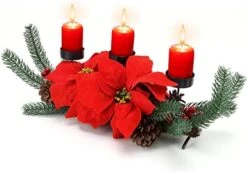 Christmas Decoration Centerpiece Advent Wreath With 4 Candles Holder, 16 Inch Candlestick Holder With Pine Cone, Ribbon, Berry, Perfect For Outdoor Wedding Party Indoor Xmas Table Decor Gift 13 Christmas Decoration Centerpiece Advent Wreath With 4 Candles Holder, 16 Inch Candlestick Holder With Pine Cone, Ribbon, Berry, Perfect For Outdoor Wedding Party Indoor Xmas Table Decor Gift -National Tree Company Sale Shop 41Jr5RcrC9L. AC