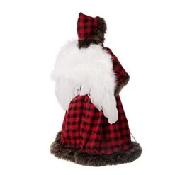 Glitzhome Handmade Plaid Angel Figurine Christmas Treetop Ornament Decoration 12" H - Red & Black -National Tree Company Sale Shop 41K9FHczZdL