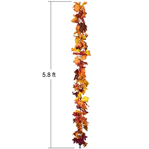 DearHouse 3 Pack Fall Garland Maple Leaf, 5.9Ft/Piece Hanging Vine Garland Artificial Autumn Foliage Garland Thanksgiving Decor For Home Wedding Fireplace Party Christmas 6 DearHouse 3 Pack Fall Garland Maple Leaf, 5.9Ft/Piece Hanging Vine Garland Artificial Autumn Foliage Garland Thanksgiving Decor For Home Wedding Fireplace Party Christmas - Image 4