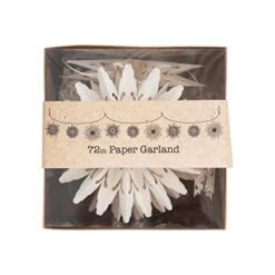 Creative Co-Op Snowflake Garland In Kraft Box, White