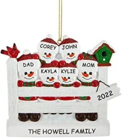 Let's Make Memories Personalized Snowman Family Ornament - Christmas Ornament - Customize 4 Names, Message, Year -National Tree Company Sale Shop 41LlAhpYETL. AC