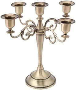 5 Arm Candle Holder, Metal Candelabra Candlestick Stand Home Decoration Centerpiece For Wedding Dinning Table Party Banquet Christmas - Gold -National Tree Company Sale Shop 41Lwk1D8pmL. AC
