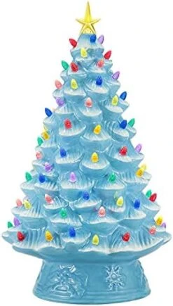 Mr. Christmas Nostalgic Ceramic Christmas Tree With LED Lights Indoor Decoration, 14 Inches, Green -National Tree Company Sale Shop 41MIpmMjB3S. AC