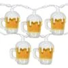 Abeja 3D Beer Mug String Lights St Patrick's Day Decor 8.5 Ft Party Cup Light With 10 Incandescent Bulbs For Bar Cafe Shop Birthday Wedding Party Bedroom Dorm Wreath Summer Club Decorations, White