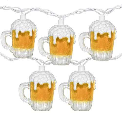 Abeja 3D Beer Mug String Lights St Patrick's Day Decor 8.5 Ft Party Cup Light With 10 Incandescent Bulbs For Bar Cafe Shop Birthday Wedding Party Bedroom Dorm Wreath Summer Club Decorations, White 3 Abeja 3D Beer Mug String Lights St Patrick's Day Decor 8.5 Ft Party Cup Light With 10 Incandescent Bulbs For Bar Cafe Shop Birthday Wedding Party Bedroom Dorm Wreath Summer Club Decorations, White