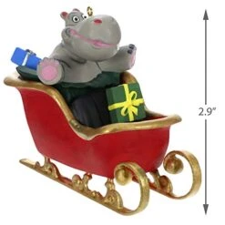 Hallmark Keepsake 1999QGO2167 Ornament 2019 Year Dated Hippo In Sleigh Musical (Plays I Want A Hippopotamus For Christmas Song) -National Tree Company Sale Shop 41MhJZOIE1L