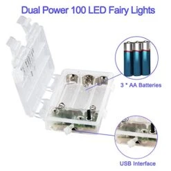 Blingstar Fairy Lights 2 Pack String Lights 33ft 100 LED USB And Battery Operated Christmas Lights Remote Control Timer 8 Modes Firefly Lights Cool White Fairy String Lights For Bedroom Wedding Decor -National Tree Company Sale Shop 41MxIxHq1AL