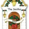 Personalized New Home Our First Home Christmas Holiday Door Wreath With Holly Bush Detail And Lanterns Christmas Ornament With Custom Names Address And Date (Optional) -National Tree Company Sale Shop 41N 7Mdi1L. AC