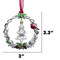 BOGDAN Christmas Tree Ornament Metal Silver Hanging Rotatable Design Charm Holiday Decorative Pendant Gift Keepsake 9 BOGDAN Christmas Tree Ornament Metal Silver Hanging Rotatable Design Charm Holiday Decorative Pendant Gift Keepsake -National Tree Company Sale Shop 41OncFfSHWL