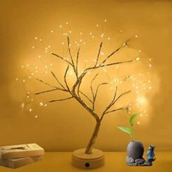 GTSYDING Bonsai Tree Light,108 LEDs Firefly Shimmer Spirit Tree Lamp, USB & Battery Operated, DIY Adjustable Branches Artificial Tabletop Fairy Tree Lights Indoor For Home Decoration (Warm Glow) -National Tree Company Sale Shop 41PVsv98M5L