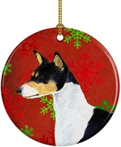 Caroline's Treasures Min Pin Red And Green Snowflakes Holiday Christmas Ceramic Ornament Christmas Tree Hanging Decorations For Home Christmas Holiday, Party, Gift, 3 In, Multicolor -National Tree Company Sale Shop 41PdyHfm2ML. AC