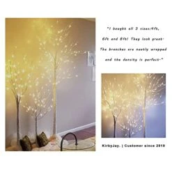 2 Pack 8FT Lighted Birch Tree 132 LED Artificial Tree For Decoration Inside And Outside, Home Patio Wedding Festival Christmas Decor, Warm White -National Tree Company Sale Shop 41Q4psK6MvL