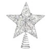 TOYANDONA Glittered Star Tree Topper 10 Inch Christmas Tree Toppers Star Treetop Xmas Christmas Tree Decorations Party Home Decor Silver -National Tree Company Sale Shop 41Q5A6UTe8L