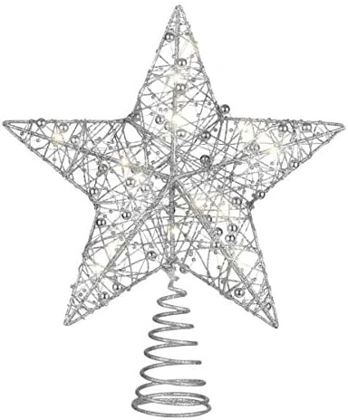 TOYANDONA Glittered Star Tree Topper 10 Inch Christmas Tree Toppers Star Treetop Xmas Christmas Tree Decorations Party Home Decor Silver 11 TOYANDONA Glittered Star Tree Topper 10 Inch Christmas Tree Toppers Star Treetop Xmas Christmas Tree Decorations Party Home Decor Silver - Image 9
