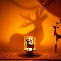 Sziqiqi Vintage Antique Pillar Candle Holders Set Of 2, Small Distressed Hurricane Candlestick Candle Holders Prefer Centerpieces For Christmas Table Mantle Fireplace Decoration -National Tree Company Sale Shop 41QQ4rTWlTS