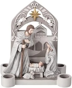 Nativity Advent Decorations Advent Candle Holder Nativity Advent Candlestick Holy Family Candle Holder Nativity Scene With Arch Candle Holder Religious Decors For Christmas Supplies (Solid Color) -National Tree Company Sale Shop 41QYgF0aOEL. AC