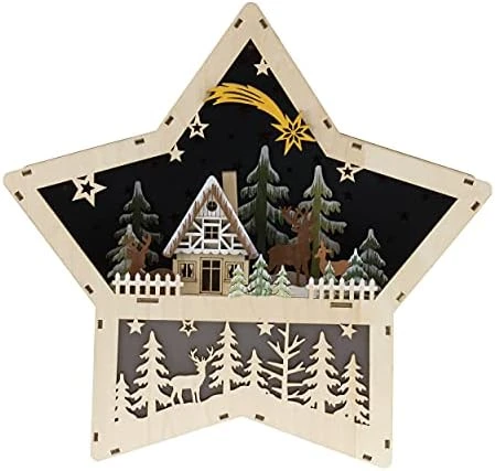 Clever Creations Wooden Star Shaped Nativity Scene Christmas Ornament, Festive LED Holiday Décor For Shelves And Tables, Joy 14 Clever Creations Wooden Star Shaped Nativity Scene Christmas Ornament, Festive LED Holiday Décor For Shelves And Tables, Joy - Image 12