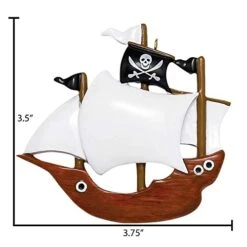 Personalized Pirate Ornaments For Christmas Tree - Pirate Christmas Ornaments, Pirate Decor, Pirates Of The Caribbean Ornament, Pirate Party Supplies - Caravel Ship - Free Customization -National Tree Company Sale Shop 41Qv4az0fML