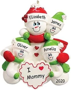 Personalized Family Christmas Ornament 2022 - Family Ornament 2022 Family Of 3 - I Love Mommy Single Parent Ornament Single Mom Family Christmas Ornaments - Free Customization -National Tree Company Sale Shop 41RCwg5J7wL. AC