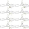 Riakrum Accessory Cord With One Led Light Bulb Christmas Village Accessories Sets For Christmas Indoor- 6 Feet Ul-Listed White Cord With On/Off Switch Plugs For Holiday Decors Crafts (8 Sets)
