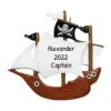 Personalized Pirate Ornaments For Christmas Tree - Pirate Christmas Ornaments, Pirate Decor, Pirates Of The Caribbean Ornament, Pirate Party Supplies - Caravel Ship - Free Customization