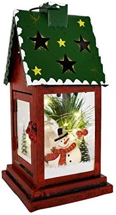 Metal Lantern Christmas Decorations With LED Light Indoor Outdoor Decorative Hanging Lanterns Santa Decor Hand Painted Rustic Metal Glass Small Christmas Lanterns Table Decor Xmas Holiday Party Decor 11 Metal Lantern Christmas Decorations With LED Light Indoor Outdoor Decorative Hanging Lanterns Santa Decor Hand Painted Rustic Metal Glass Small Christmas Lanterns Table Decor Xmas Holiday Party Decor - Image 9