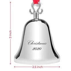 Klikel Christmas Ornament 2020 - Christmas Bell - Bell Ornament For Christmas Tree - Christmas Bell Silver Ornament - Engraved Christmas 2020 - With Red Ribbon And Red Gift Box - 7th Annual Edition 10 Klikel Christmas Ornament 2020 - Christmas Bell - Bell Ornament For Christmas Tree - Christmas Bell Silver Ornament - Engraved Christmas 2020 - With Red Ribbon And Red Gift Box - 7th Annual Edition -National Tree Company Sale Shop 41S2zpbWbsL