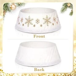 DoreenBow Christmas Tree Collar 30 Inches Christmas Tree Box White Snowflake Faux Fur Tree Skirt Ring Base Stand Cover For Artificial Christmas Trees Decoration -National Tree Company Sale Shop 41S4v8ozxpL
