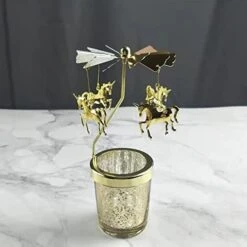 Rotary Candle Holder Christmas Spinning Candle Holders Metal Small Gift Gorgeous Home Decor For Birthday Wedding Party (Horse) -National Tree Company Sale Shop 41SEWZawIL. AC